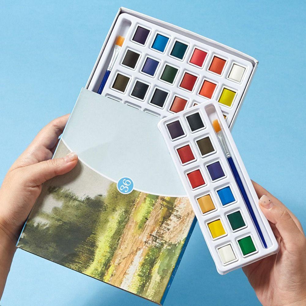 Solid Watercolor Water Color Pigment Kit Portable Artist Watercolor Paint Sketching