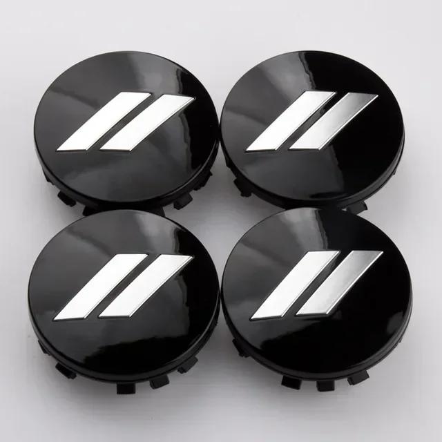 63mm 4pcs  for Dodge Wheel Cap Hubs Silver Bars Emblem Hellcat SRT Car Rims Cover for Chrysler Accessories