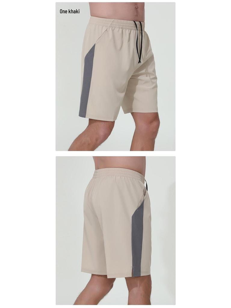 Men's Lightweight Quick-Dry Color-Block Running Shorts - Moisture-Wicking, Breathable, Loose Fit for Summer