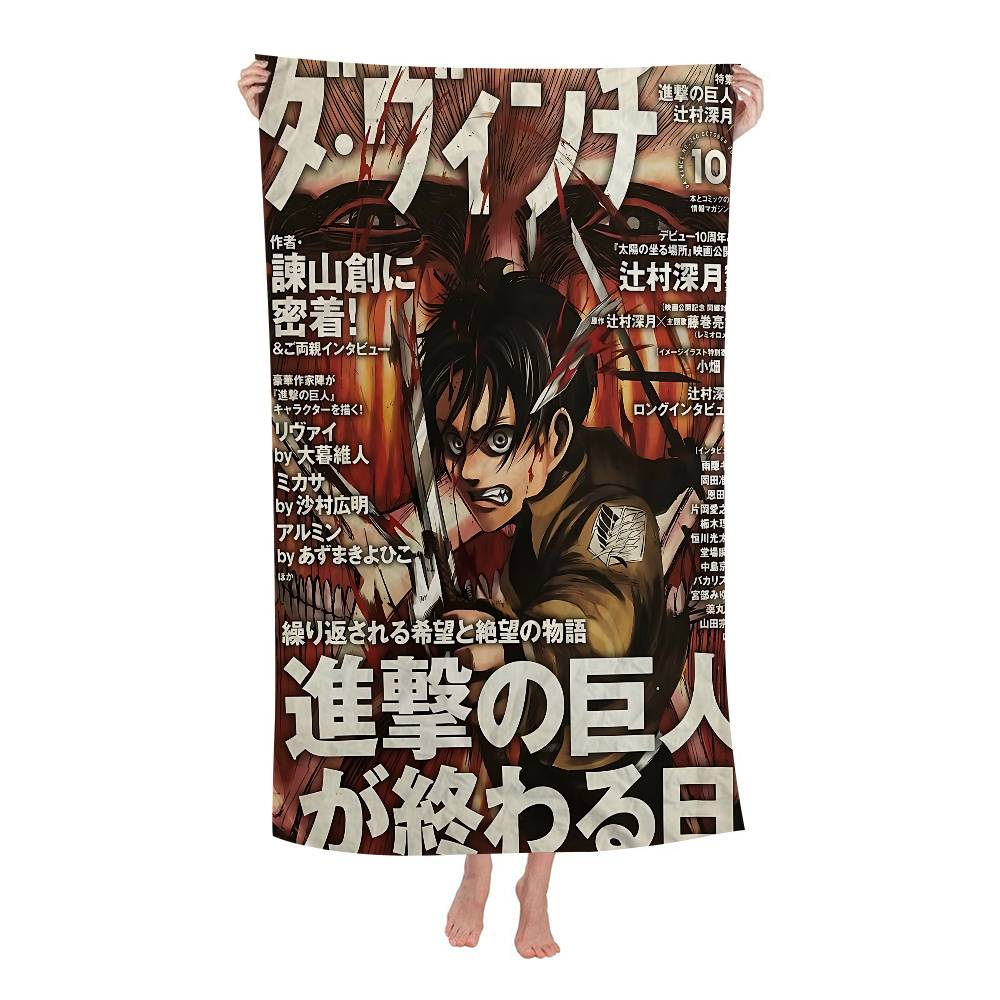A-Attack On Anime Titans Big Microfiber Beach Towels Quick Dry Towel Sand Beach Towels Pool Towel For Travel Swim Pool Yoga