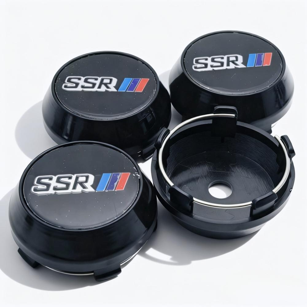 

4pcs SSR Logo Emblem Badge Car Wheel Center Caps OD 60MM 56MM Wheels Hub High Cap Rim Hubcaps Dust Cover Replace Car Accessories (as the picture,SSR Badge&60MM&4pcs High Caps)