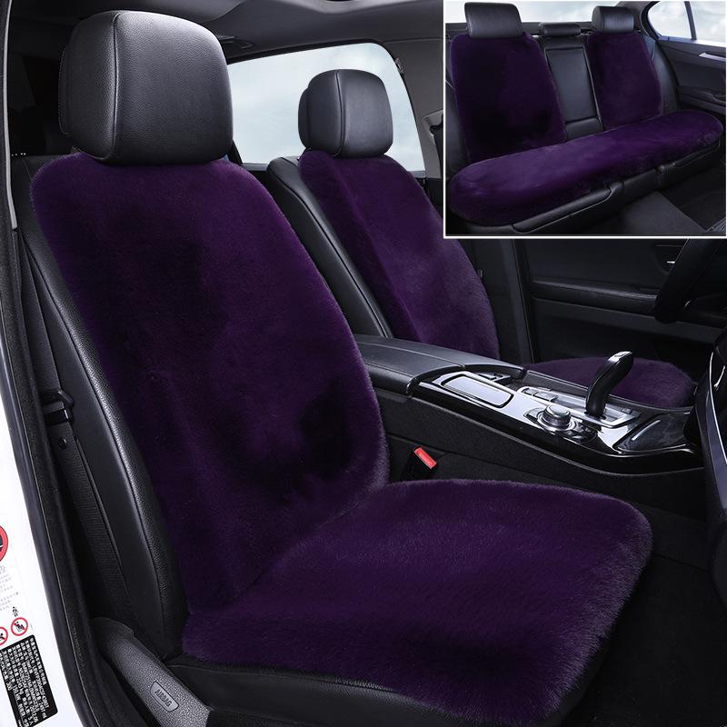 Winter Rabbit Fur Wool Heated Car Seat Cushion - Non-slip, Warm, for Single Seat with Small Waist Support