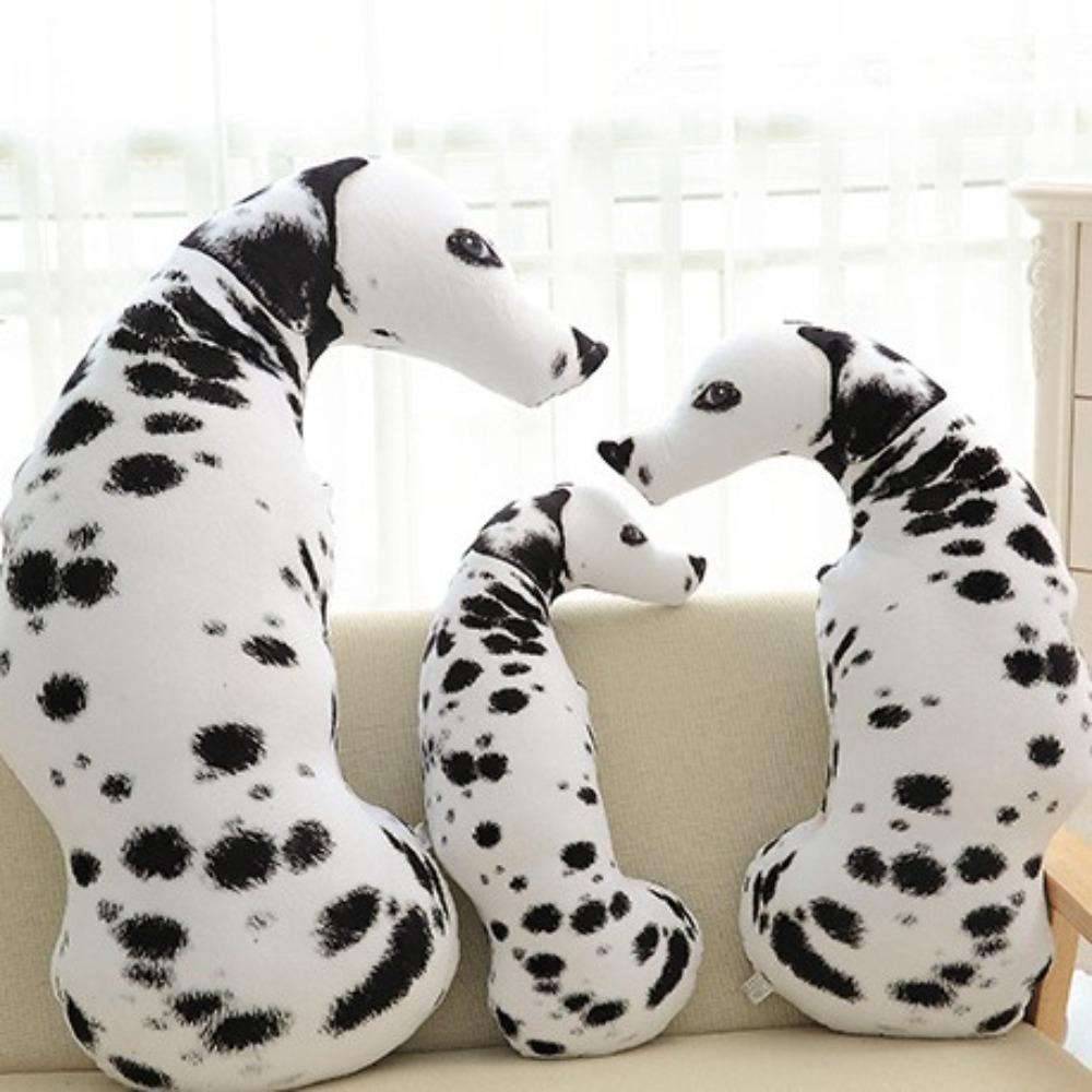 3D Realistic Printed Dog Plush Spotty Dog Plush Animal Toys Dog Pet Throw Pillow  Room Decor