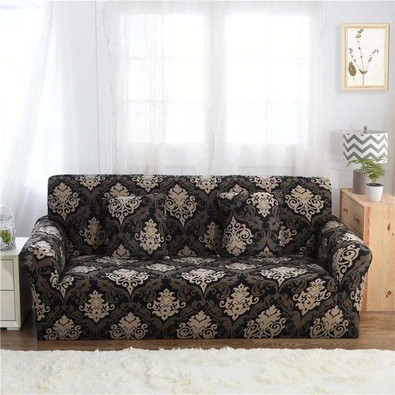 Baroque style sofa covers stretch for living room spandex slipcovers couch cover single double three four seat sectional sofa