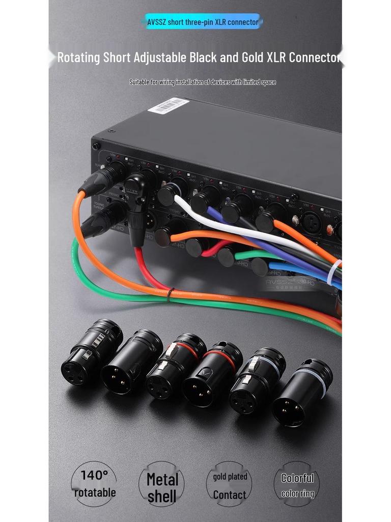 Right-Angle 3-Pin XLR Male to Female Microphone Audio Cable