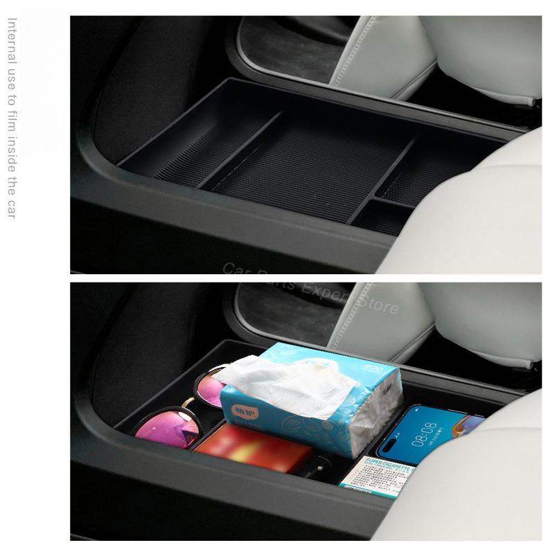 For NIO ES7 -2024 Silicone Center Console Lower Storage Box Car Under Dash Storage Central Interior Organizer Accessories