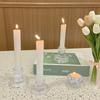 Luxury Glass T-Shaped Candle Holder Wedding Centerpiece Candle Sticks Holders Vase Clear Glass Taper Candlestick Holder
