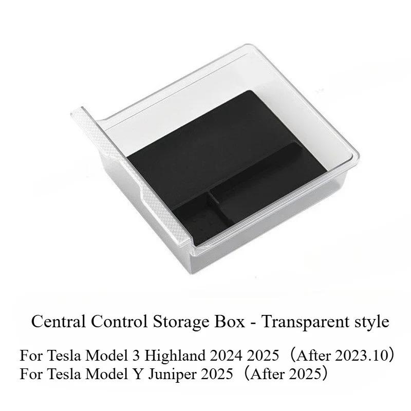 Central Control Storage Box for Tesla Model Y Juniper Model3 Highland ModelYL Organizer Clear Armrest Box Car Center Console