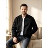 Men S Casual Autumn Winter Large Size Suede Bomber Jacket Long Sleeve Coat