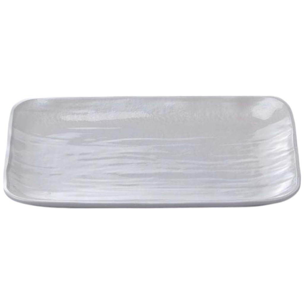 Premium Nigiri Sushi Long Rectangular Large Serving Made in Japan J-Kitchens Plate, 5.5cm Plate, White, Break-Resistant,