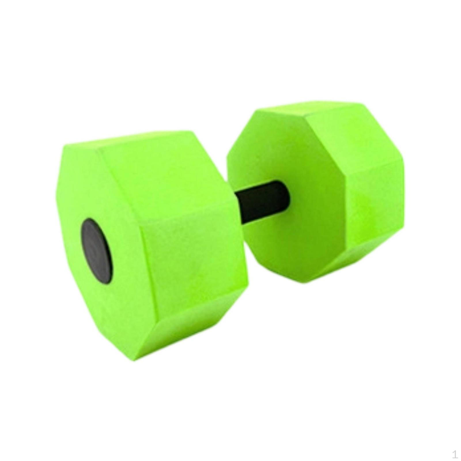 EVA Water Dumbbell Octagonal Foam Black Grip Green