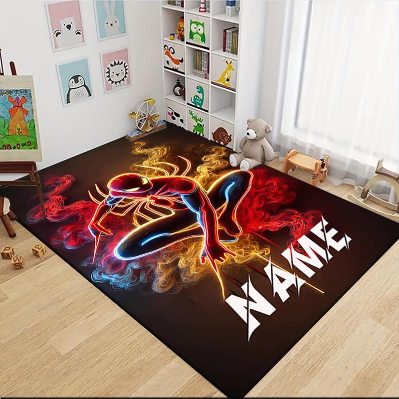 Custom Name "Spider-Man: Web Heroes" Carpet Rug Customizable Soft Washable Anti-Slip Home Living Room Sofa Mats Personalized Rug. 090916