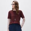 Kemengboka Women's Silk Blend Faux Two-Piece Long Sleeve Knit Top