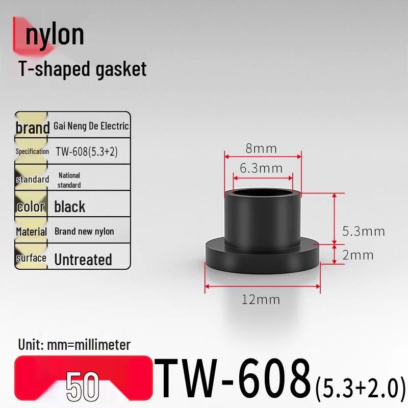 T-förmiger Nylon-Kunststoff-Dichtungsring und Schraubwellenhülse (Für dich: M2-M35)