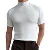 Herren Stehkragen Kurzarm T-Shirt Unifarben Schlank geschnitten Strickoberteil