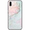 Case Tempered Glass Hard Clear Phone Case For Vivo Y91C Protector Shockproof Marble Fundas Coque