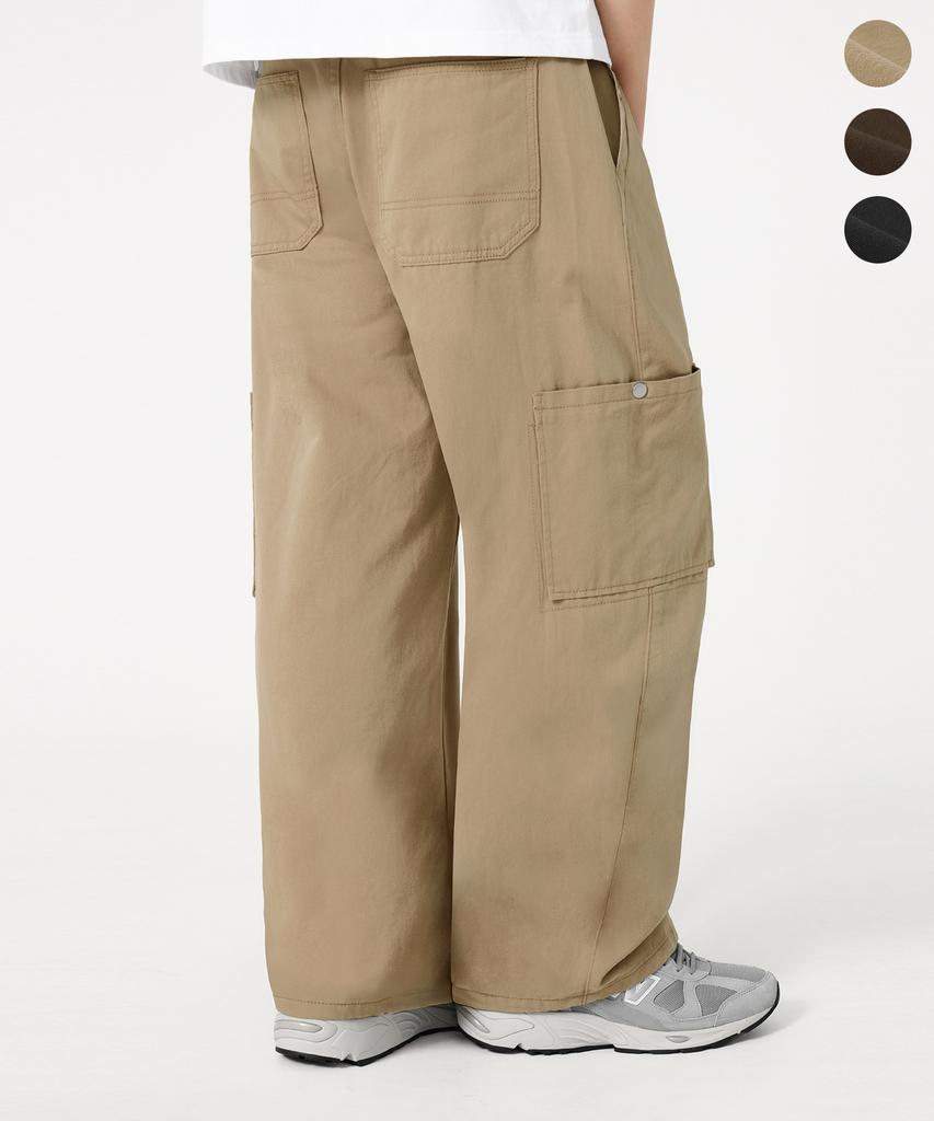 TRILLION Multi Cargo Semi-Wide Cotton Pants_3Color