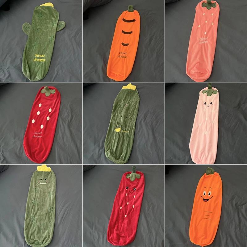 Cylindrical Pillowcase Cute Fruits Soft Long Pillow Case Neck Bolster Cushion Cover Sofa Backrest Home Decor Waist Cushion Cover