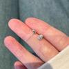 Mini Luxury Shiny 925 Sterling Silver Full Zircon Teardrop-shaped Stud Earrings for Women Korean Jewelry Party Accessories Gifts