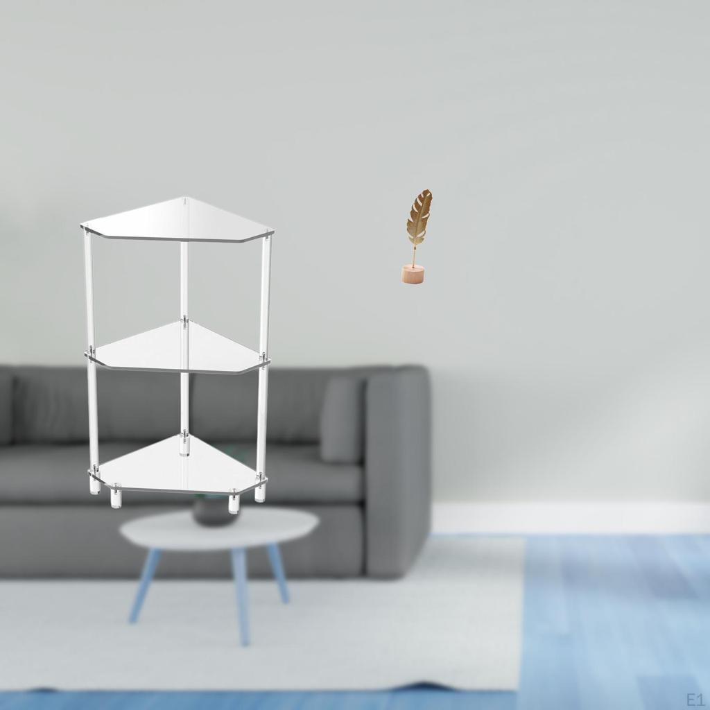 Tiered Corner Table with Metal Sculpture Shelf for Small Living Room And Creative Home Decor