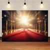 Fondo Fotografico Tappeto Rosso di Hollywood, Tema Uscita Film e Premio Oscar, Fondo Fotografico Focalizzato sull'Oro, Decorazioni per Eventi e Palchi