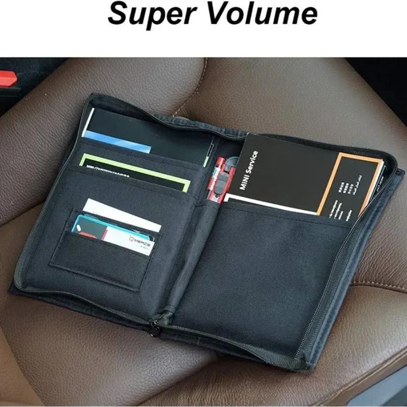 Car Multi-pocket Interior Supplies Oxford Cloth Portable Document Storage Bag Glove Box Manual Registration Card Storage Bag