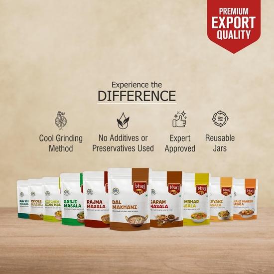 Bhoj Masale Pav Bhaji, Chole, Kitchen King, Garam Masala, Sabji, Rajma, Dal Makhani, Sambhar, Biryani And Shahi Paneer Masal Powder,200GMEach,2 KG