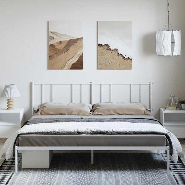 VidaXL Cadre de lit métal avec tête de lit blanc 193x203 cm 352535