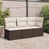 VidaXL Garden Corner Sofa with Cushions, Seat with Backrest, Outdoor Patio Backyard Terrace Furniture, Brown 366216