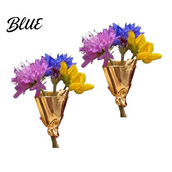 Bouquet Clip Brooch 2Pcs Artful Flower Vase Real/Dried Holder Exquisite