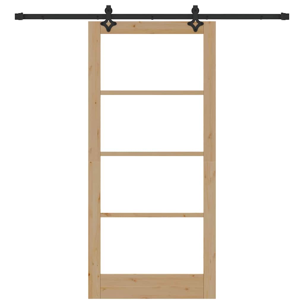 ORKDAL Sliding Door Natural and Black 93 X 202 Cm
