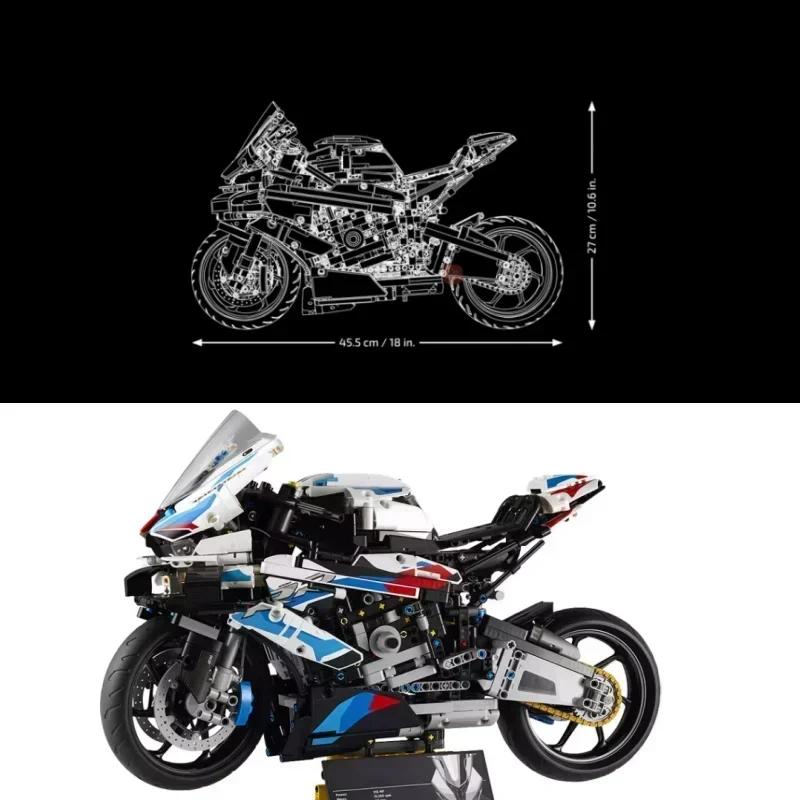 New 1900+PCS Technical Super Speed Motorcycle MOC Building Block Compatible  Motorbike Model Educational Vehicle Bricks Toy Gift