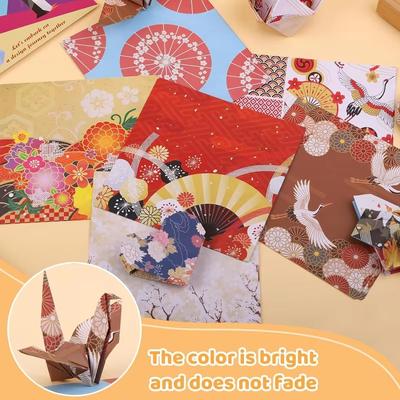 Fenrry Sada origami papíru Tradiční vzor Japonský skládací čtvercový papír 6x6 palců Dekorační papír DIY Ruční umění Řemesla
