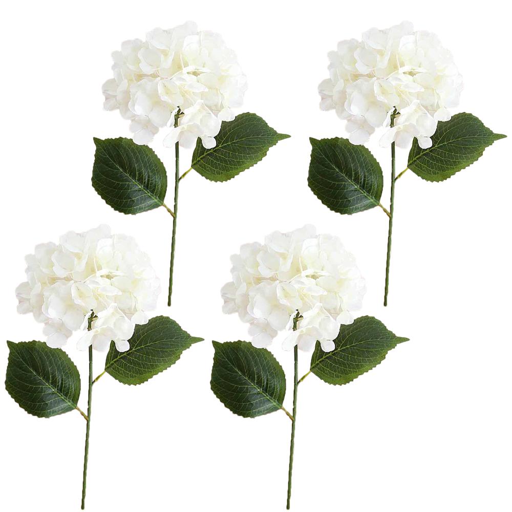 4pcs Hydrangea Artificial Flowers, 14In Realistic Hydrangea Flowers Bouquet Hydrangea Flowers Wedding Party Office Home Decor