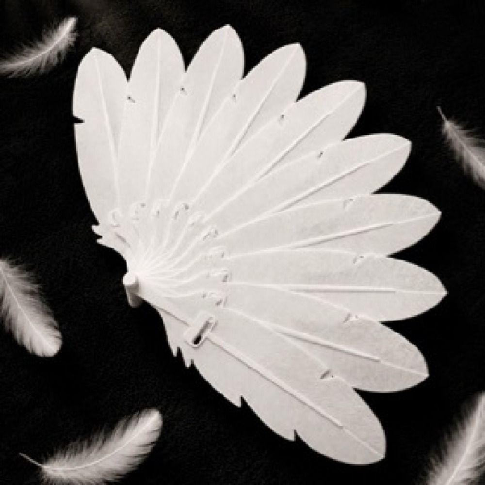 Portable Handheld Feather Fan 3D Printed Costume Prop Fan Summer Cooling Fan Outdoor Use