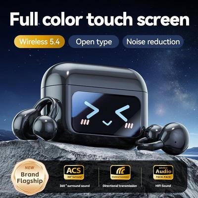 Cross-Border AI Wireless Ear Clip with Simultaneous Interpretation, Color Touch Display, and Long Battery Life