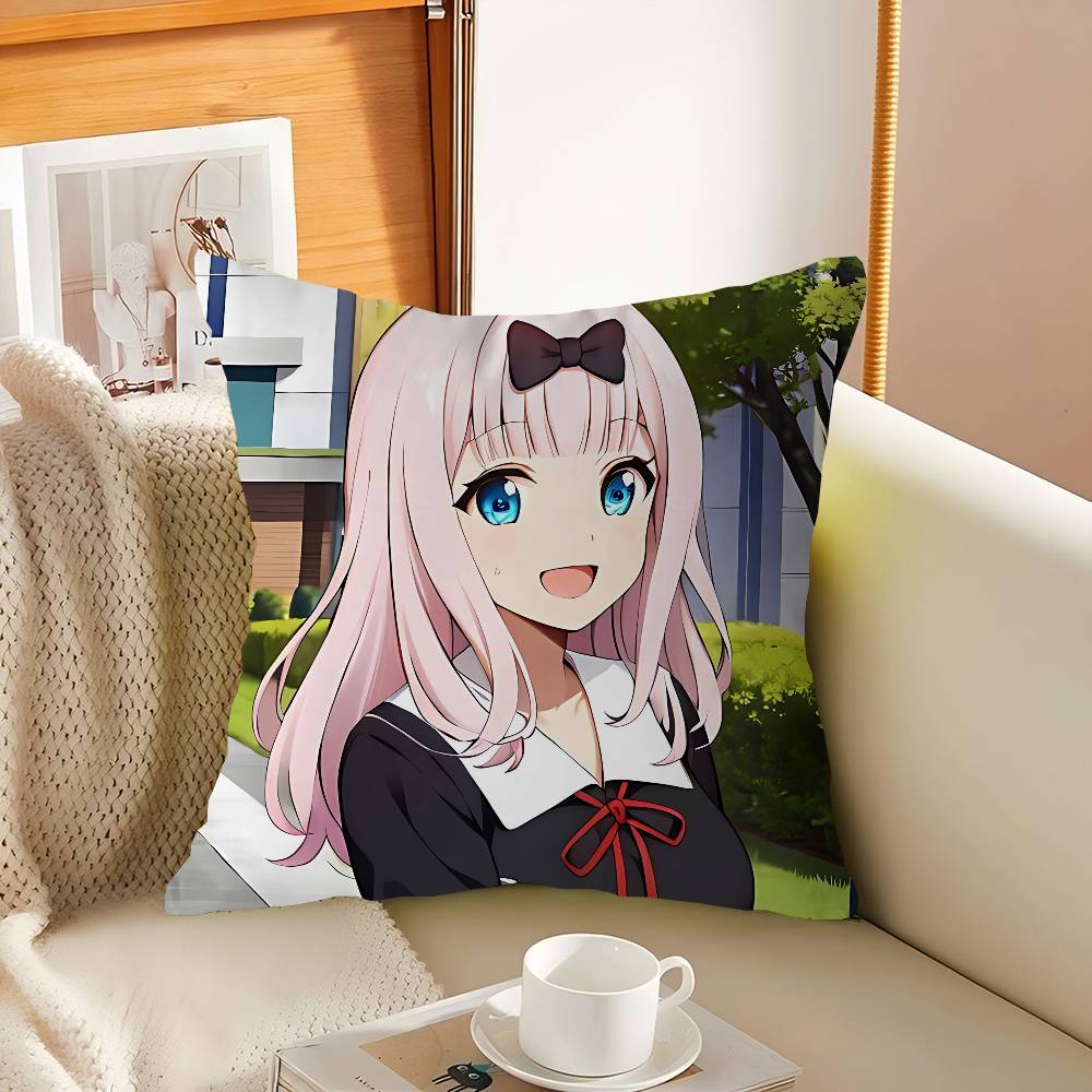 Fujiwara Chika Pillowcase Toon Gift Cushion Cover Bedroom Home Sofa Chair Seat Decor Pillow Case