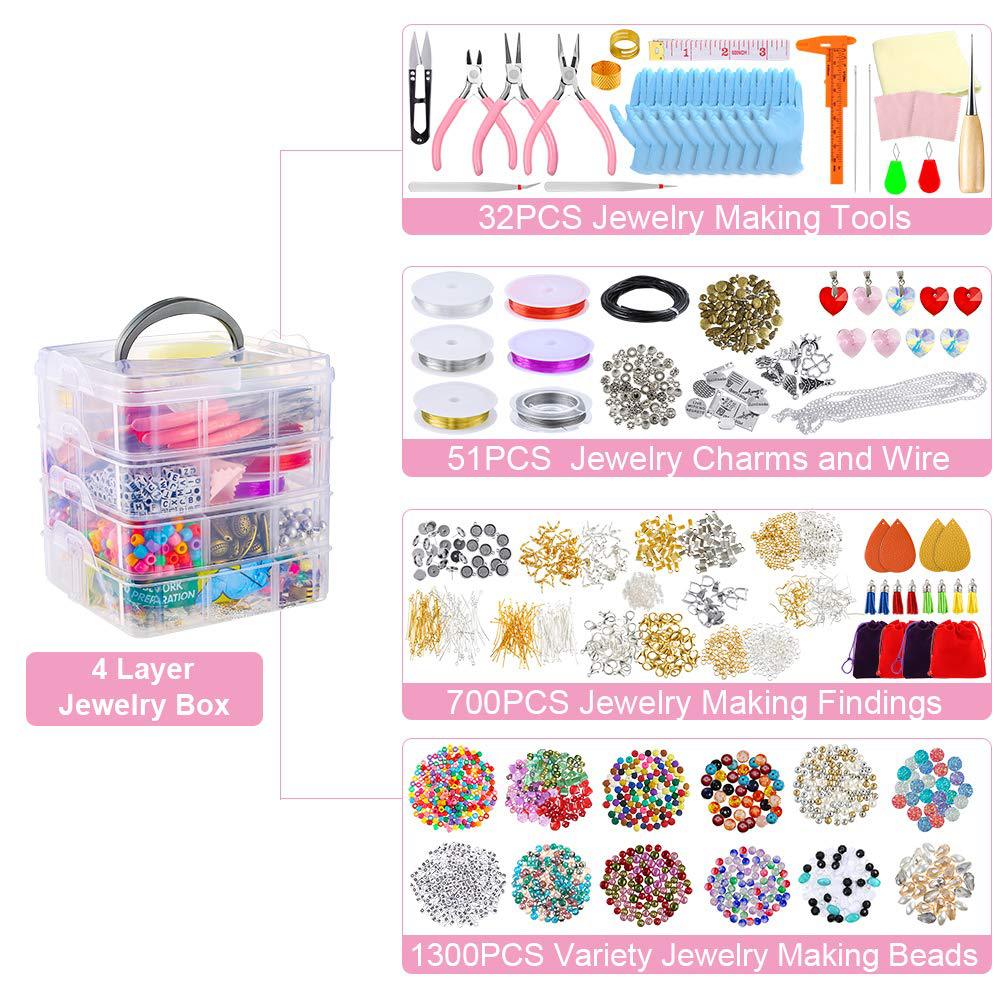 Luxury Jewelry Making Kit Acrylic Crystal Shaped Bead Bracelet Pendant Jewelry Making Combination Set