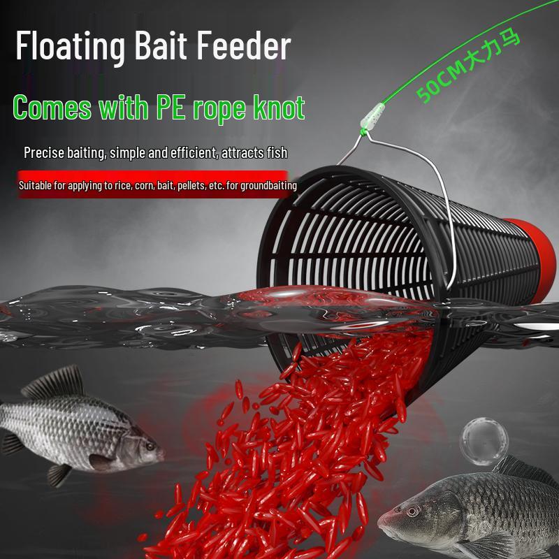Autumn-Winter Fixed Point Fishing Float and Bait Dispenser for Crucian Carp with Alcohol Rice Granules