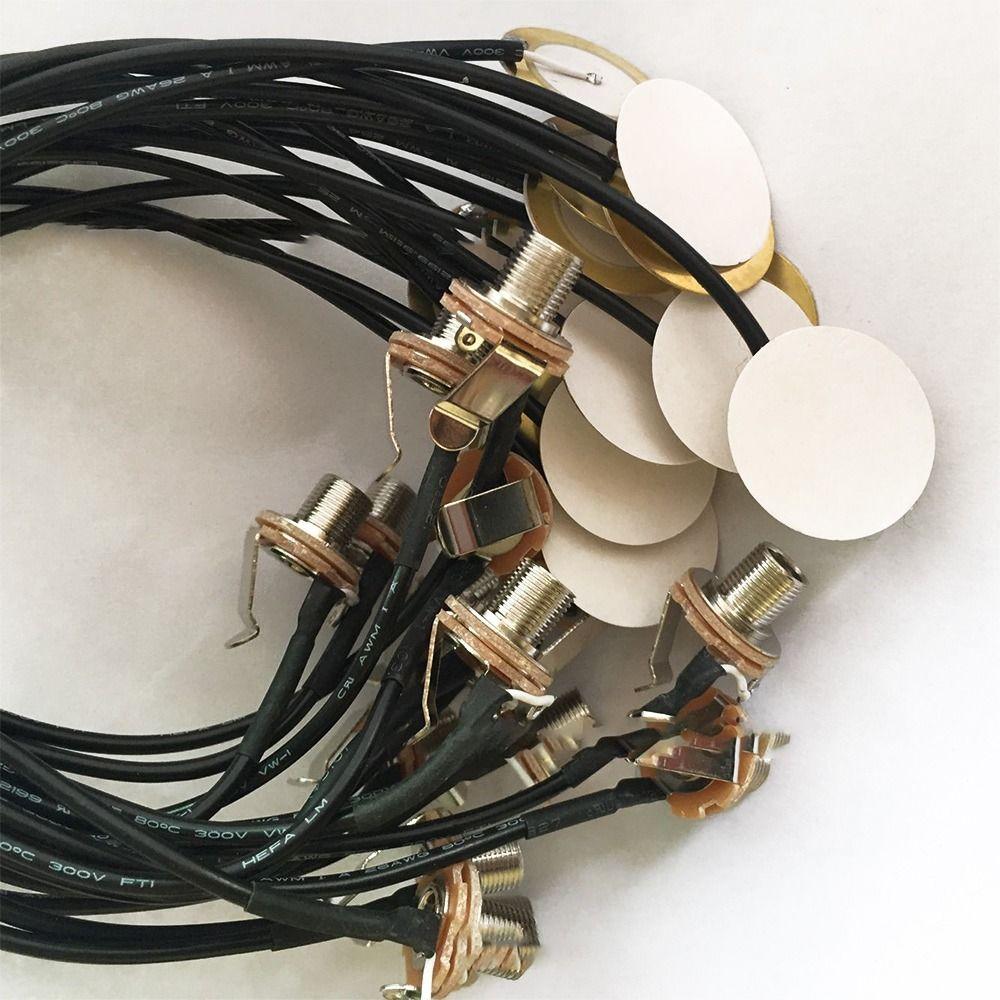 Output Jack Cigar Box Guitar Parts Prewired Amplifier Piezo Transducer Guitar Pickup Patch Pickup