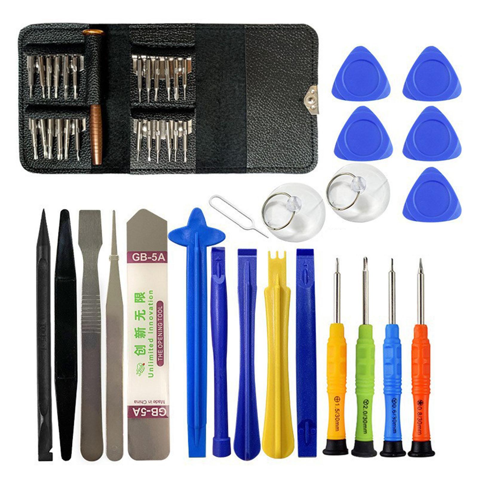 

Professional 47-in-1 Disassembly Tool Kit with ESD Tweezers and Anti-Static Wrist Strap - Portable Bag for Tablet and La B
