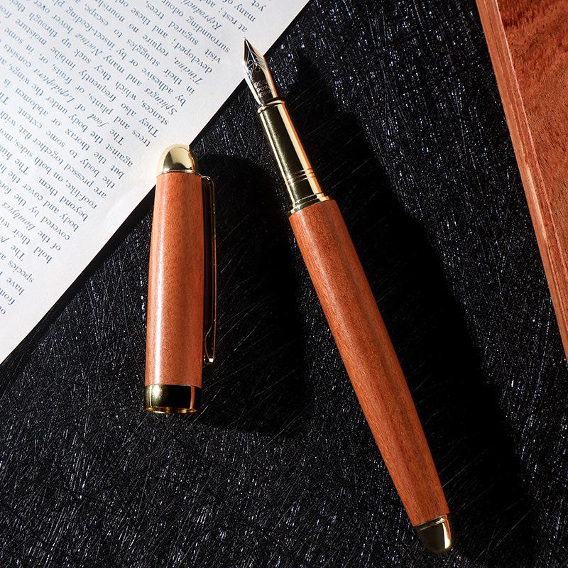 Brass Sandalwood Pen, Students Can Use Practice Pen, Business Office Can Change Ink Bag Pen Lettering