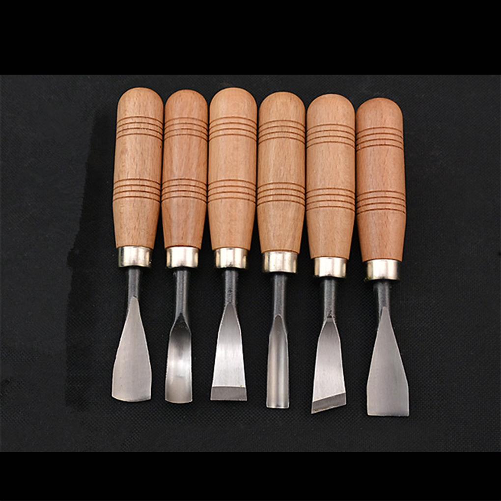 6 Pieces Wood Engrave Chisels Steel Business Factorial Industrial DIY Detailed Woodworking Hand Tool Accessories for