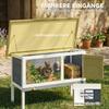 Wooden Rabbit Hutch, Guinea Pig Hutch with Asphalt Roof, Outdoor Elevated Bunny House for Rabbits, Chinchillas
