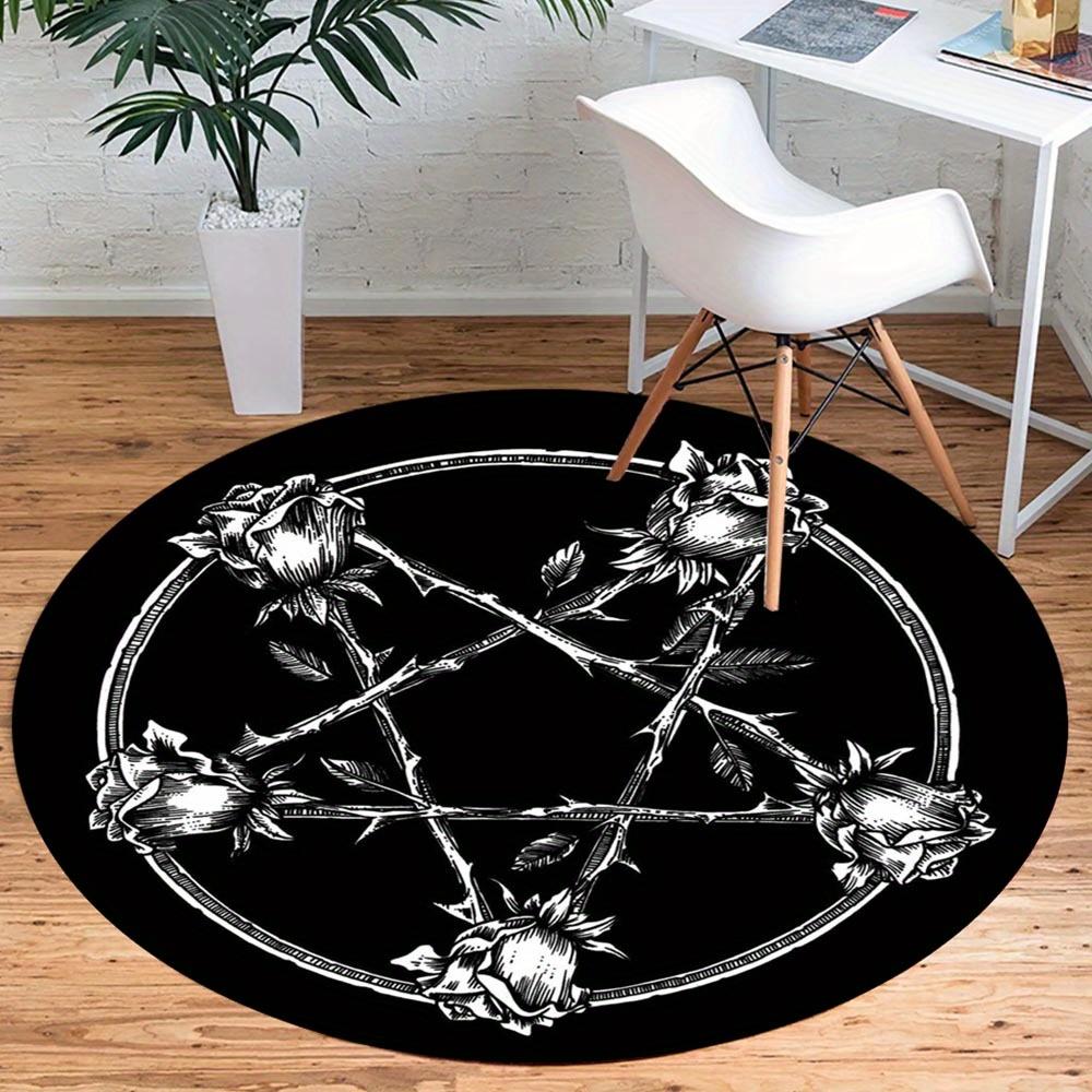

1pc Retro 1637708075 Pattern Round Floor Mat, Non-slip for Living Room Bedroom Chair Carpets Home Decor Gifts, Home Decor Room Decor Outdoor 80cm by 80cm