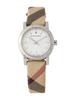 Het City Nova Zilverkleurige Wijzerplaat Bruine Leren Band Horloge voor Dames BU9212