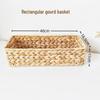Long Rectangular Water Hyacinth Woven Storage Basket