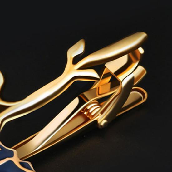 Detachable Tie Back Golden Flower Design Tie Clip Versatile Bow Tie Clip Weddings Business Suits Accessories