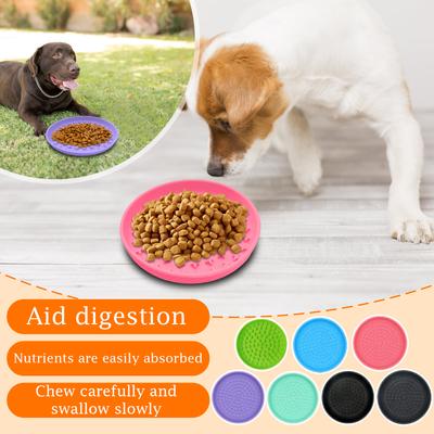 Silikon-Haustier-Slow-Feeder-Napf mit Saugnapf - -Auslaufsichere Leckmatte für Hunde & Katzen, Hilfe zum langsamen Fressen & Angstlinderung