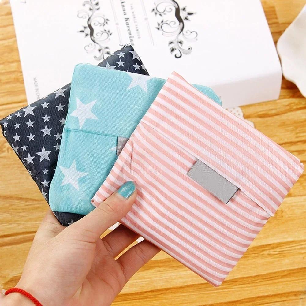 6 Stil Neue Mode Druck faltbar grün Einkaufstasche Tragetasche Faltbare Tasche Handtaschen Praktisch Große Kapazität Aufbewahrungstaschen